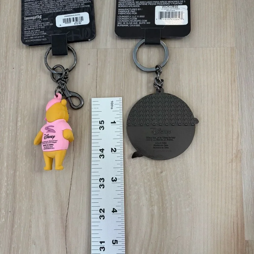 Loungefly Disney Keychain Winnie The Pooh Eeyore Tigger Piglet Lot Of 2 NEW
